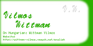 vilmos wittman business card